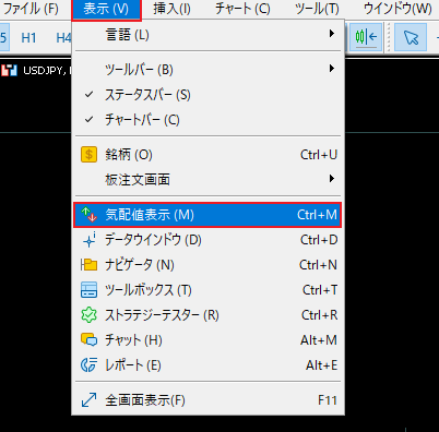 MT4/MT5気配値表示